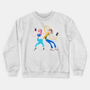 modern social net Crewneck Sweatshirt